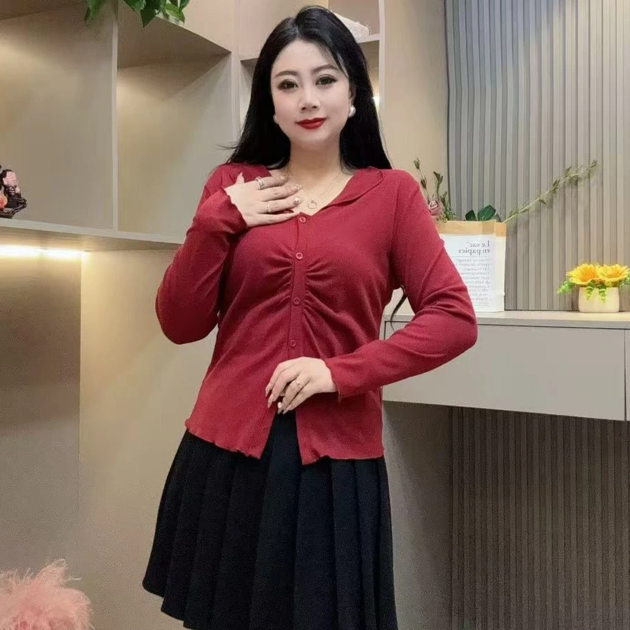 冬季小衫-娃 9500时尚潮流休闲洋气百搭设计款胖MM大码女装新款