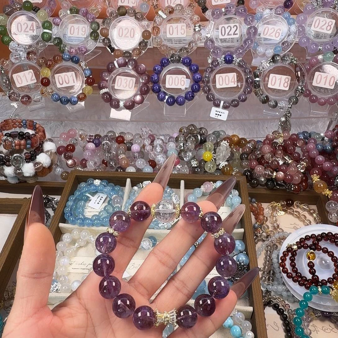 静***心手链银S925镶嵌烟晶