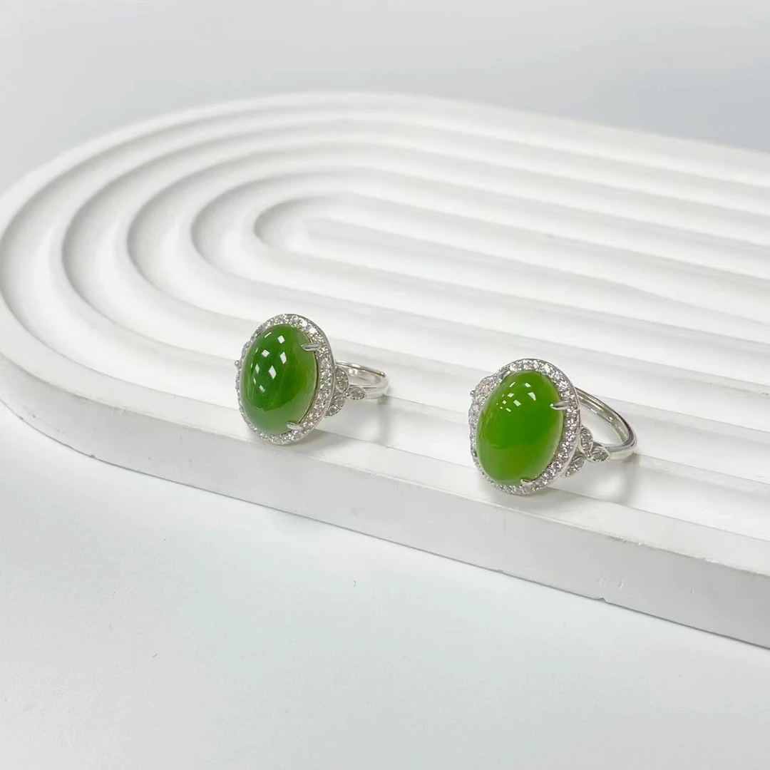 【一阳珠宝】s925 和田玉戒指 Y09H54【尺寸约10*14mm】多样性发一