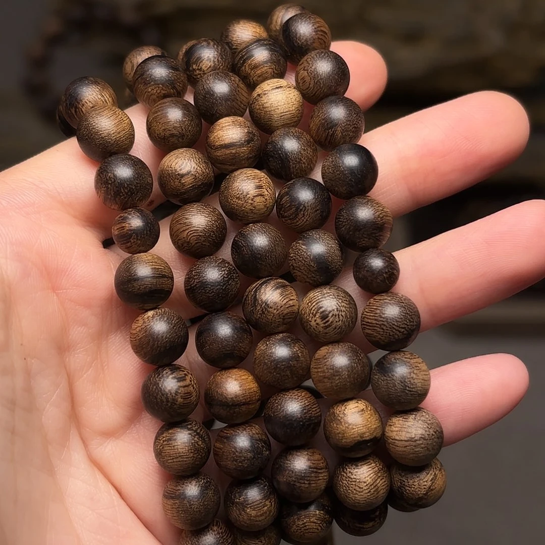 沉香手串越南芽庄黄棋楠瘤疤0.8×108