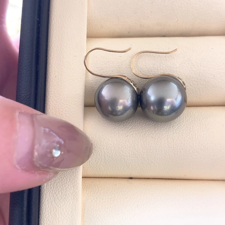 18K金镶嵌耳饰海水珍珠