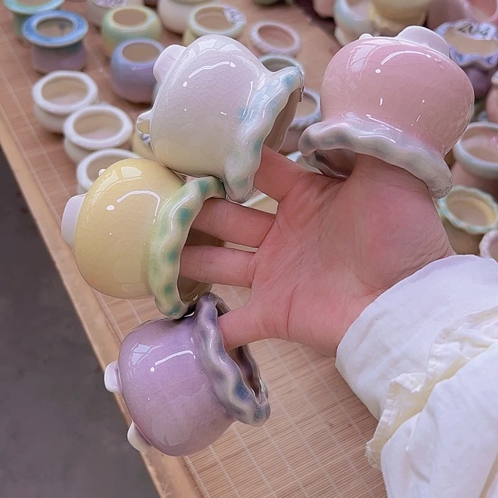 红陶陶瓷花盆当场满12包邮