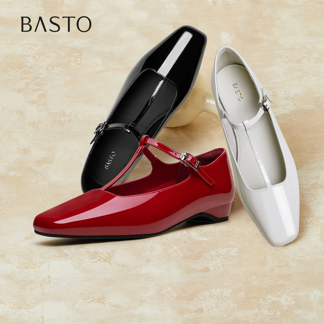 百思图2025秋季新款玛丽珍鞋时尚潮流通勤浅口女单鞋F3133CQ5