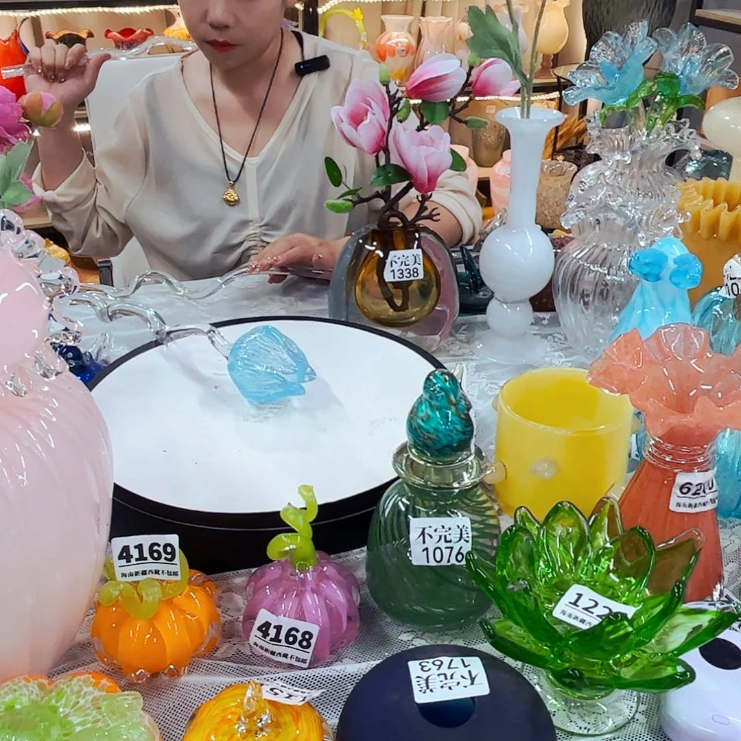 冰蓝荷苞家悦花瓶花器摆件