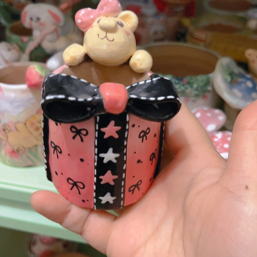 元旦福福微瑕手工多肉花盆