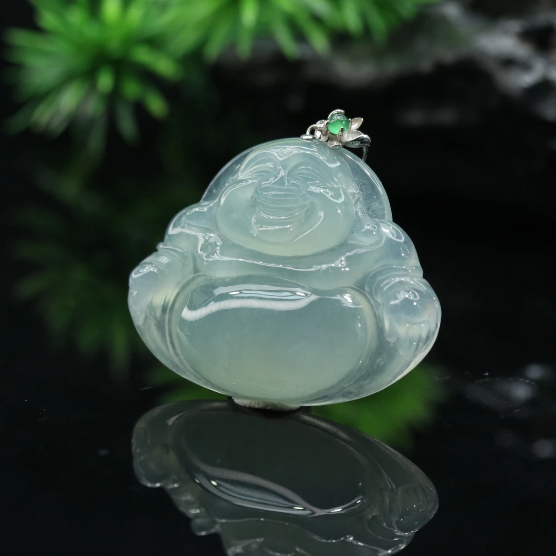 14天然缅甸翡翠A货18k冰佛公/600004/北京中保拍卖