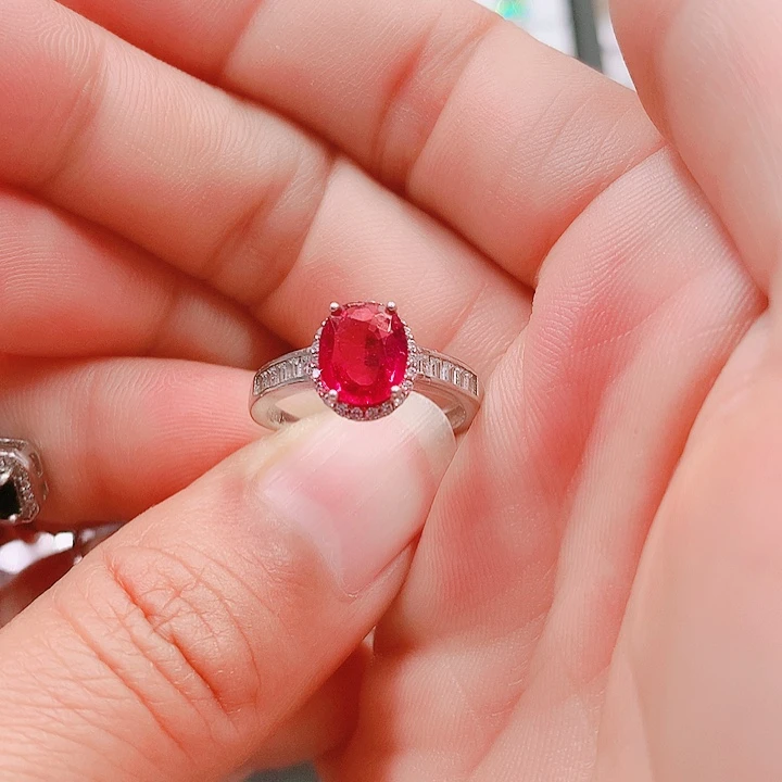 碧玺戒指银S925镶嵌6.8✖️8.4