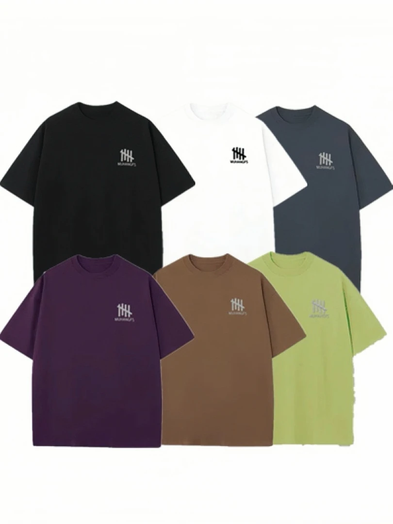 【外贸订单】重磅休闲纯棉百搭T恤宽松落肩情侣款《斜杠》