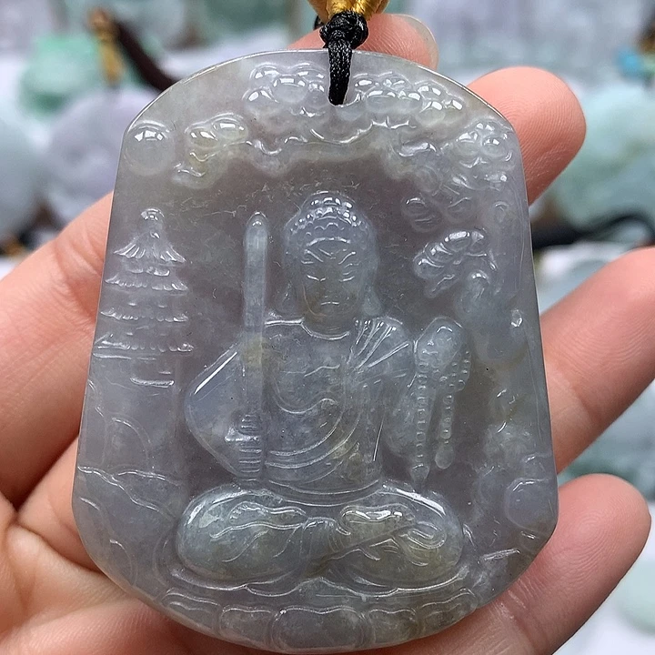 翡翠未镶嵌颈饰不动明王洒黄翡福利卡厚装8.8