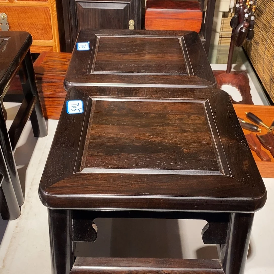 东非黑黄檀（紫光檀）老****）富贵凳两个
