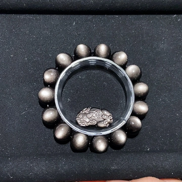 用***9黑曜岩未镶嵌手链