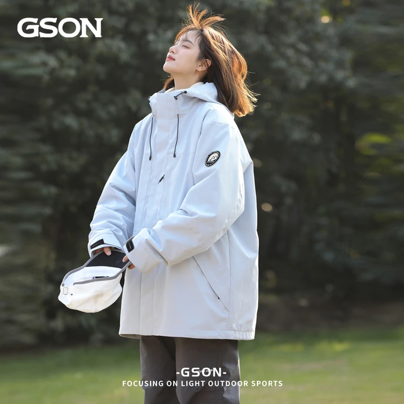 GSON三合一冲锋衣男女同款春季防风旅行登山服情侣款夹克