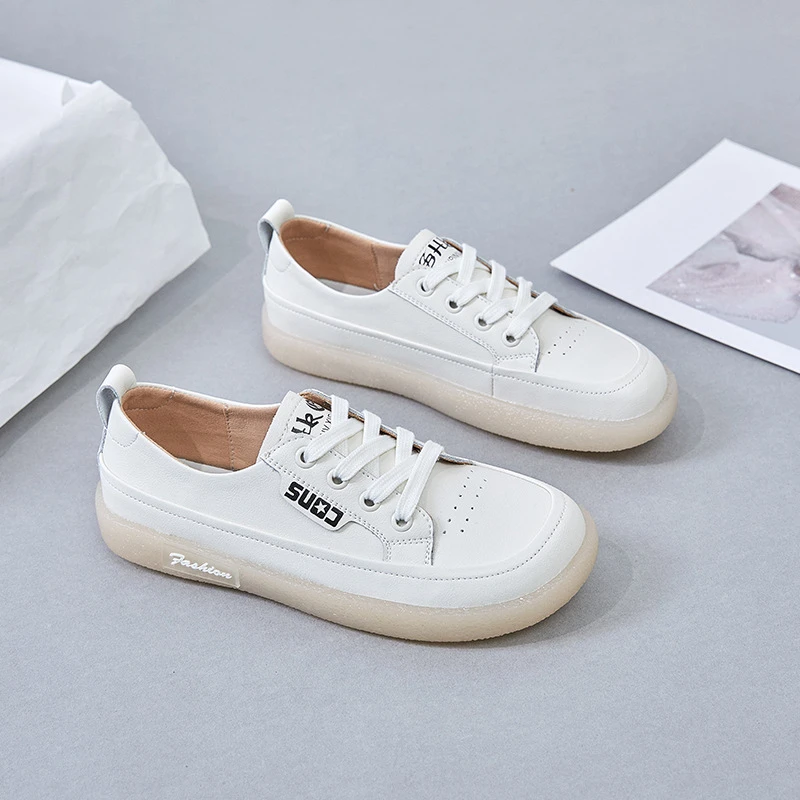 2024年秋季新款小白鞋女优质牛皮学生板鞋牛筋软底鞋百搭护士鞋