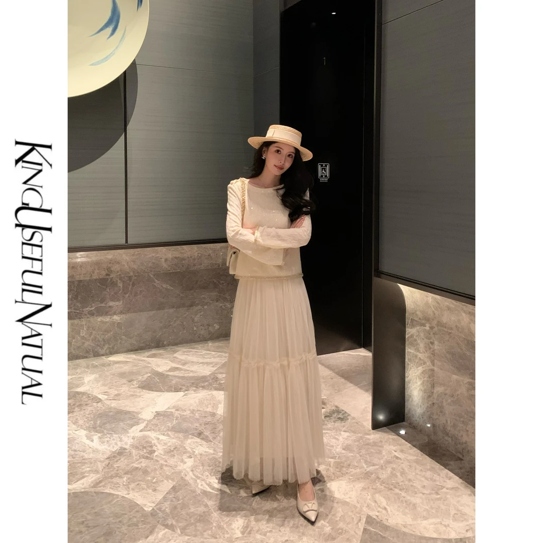 KUN【锦瑟纱裙】优雅代名词 高腰网纱半身裙女气质春季长裙子新款