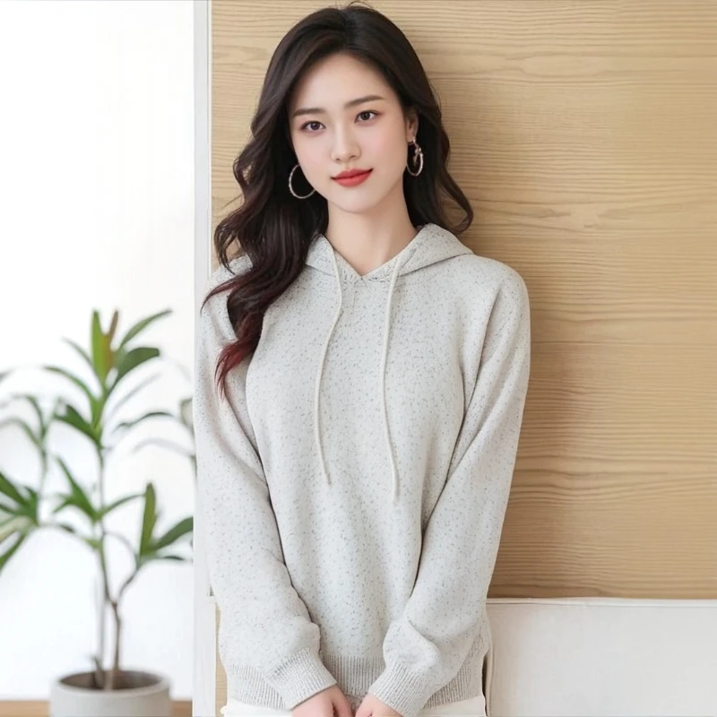 慕成家P琥珀流光 『芝麻奶糖』 羊毛浣熊软糯连帽女款毛衣潮牌时尚