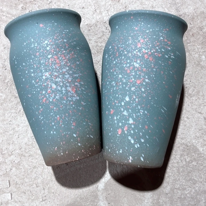 紫砂花盆口径14高度26两只正品