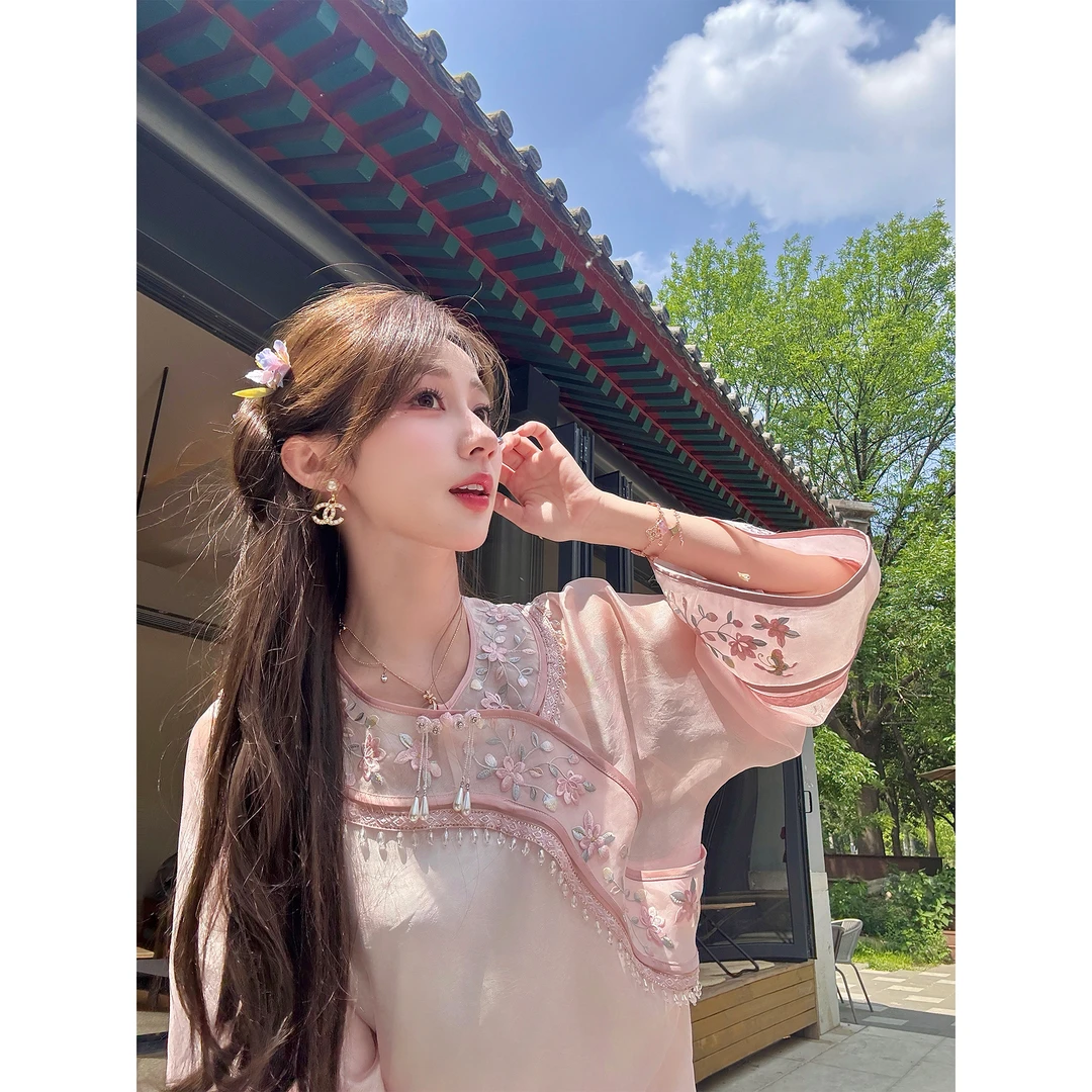 GA盈瓷新中式盈盈玉滴 中式斜襟上衣短裤套装 25SS0765/25SS0867