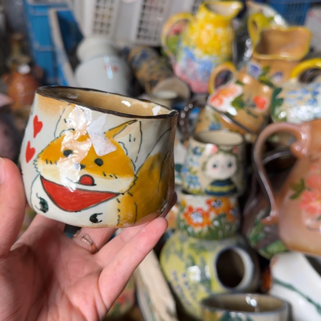 兔***爹景德镇釉下彩陶瓷微瑕