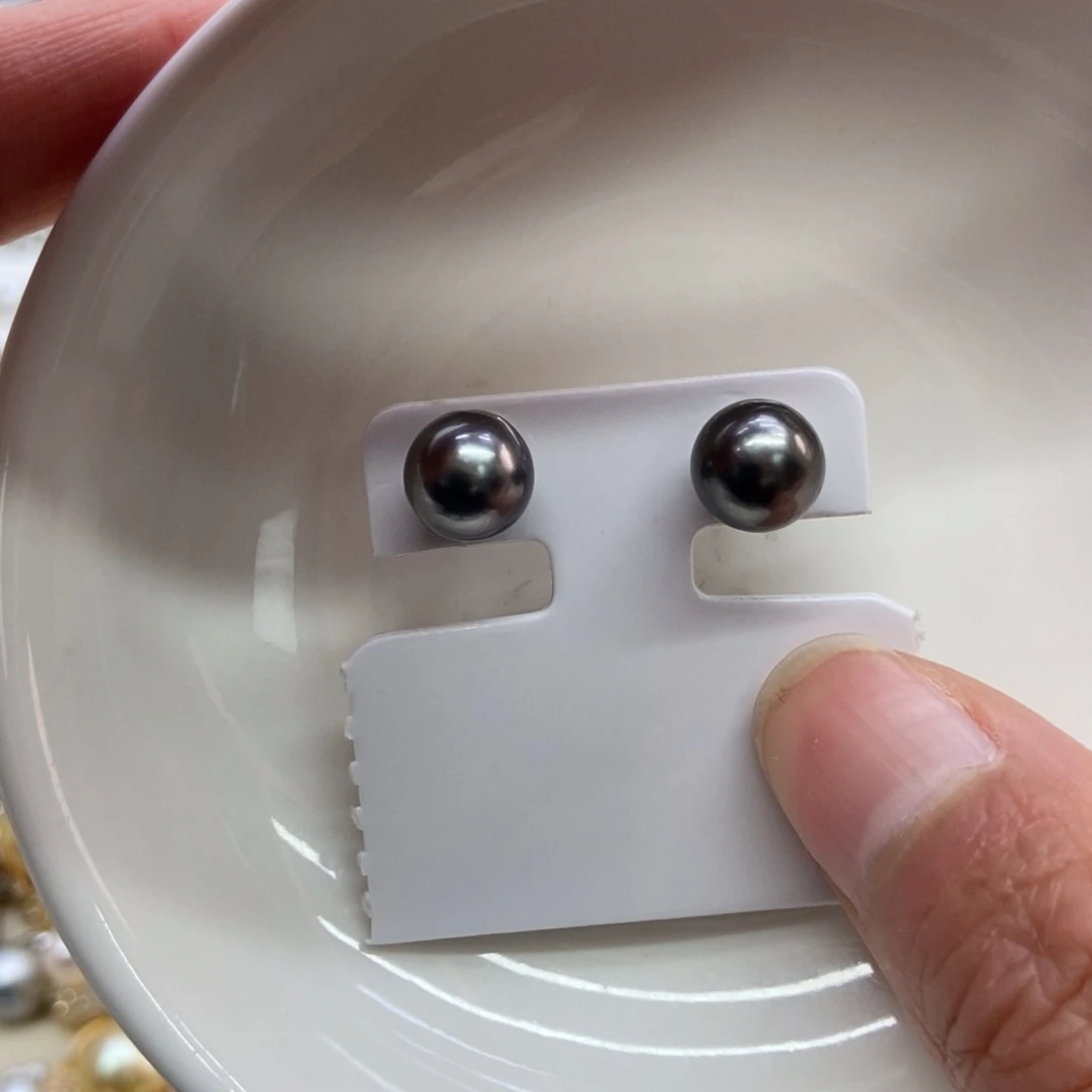 海水珍珠耳饰银S925镶嵌