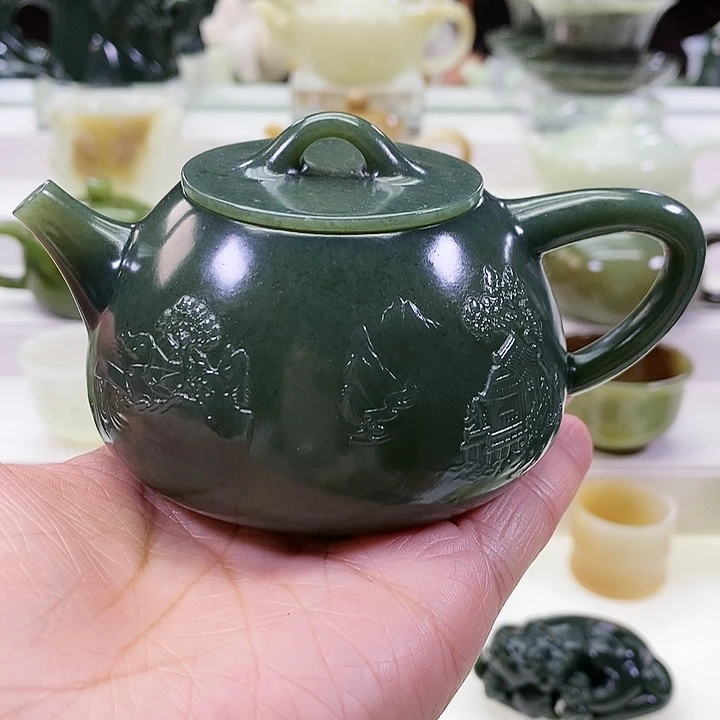 未镶嵌和田玉挂件茶壶170m l