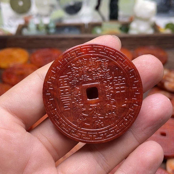 蛇纹石玉挂件合金科***练