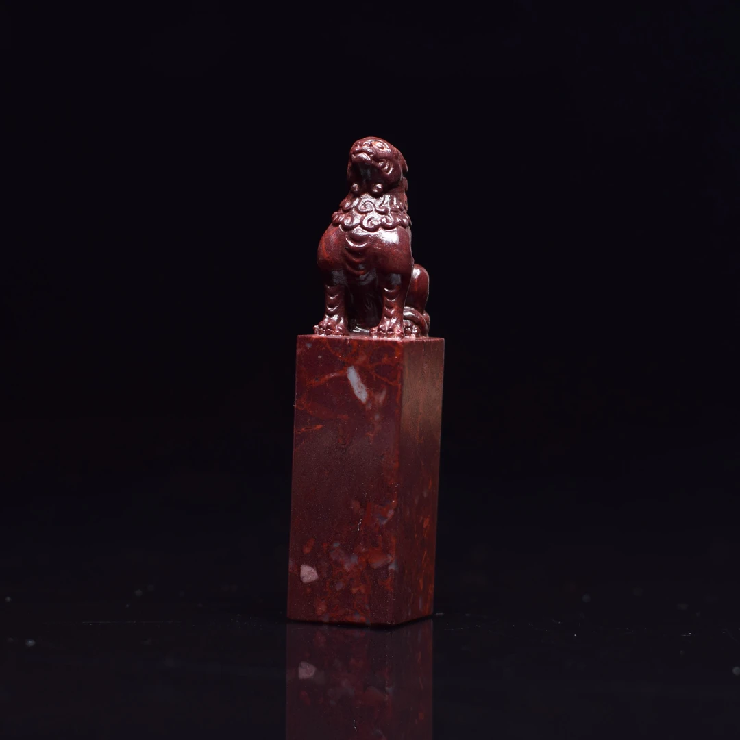 寿山月尾石瑞兽钮印章07