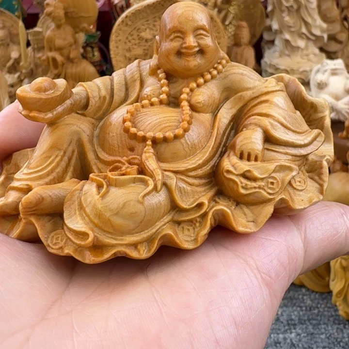 柏木（崖柏）荷叶弥勒佛