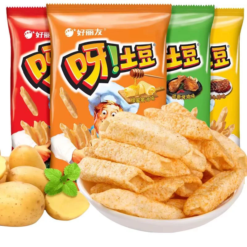 好丽友呀土豆40g*3包膨化薯条解馋小零食春游酥脆风味