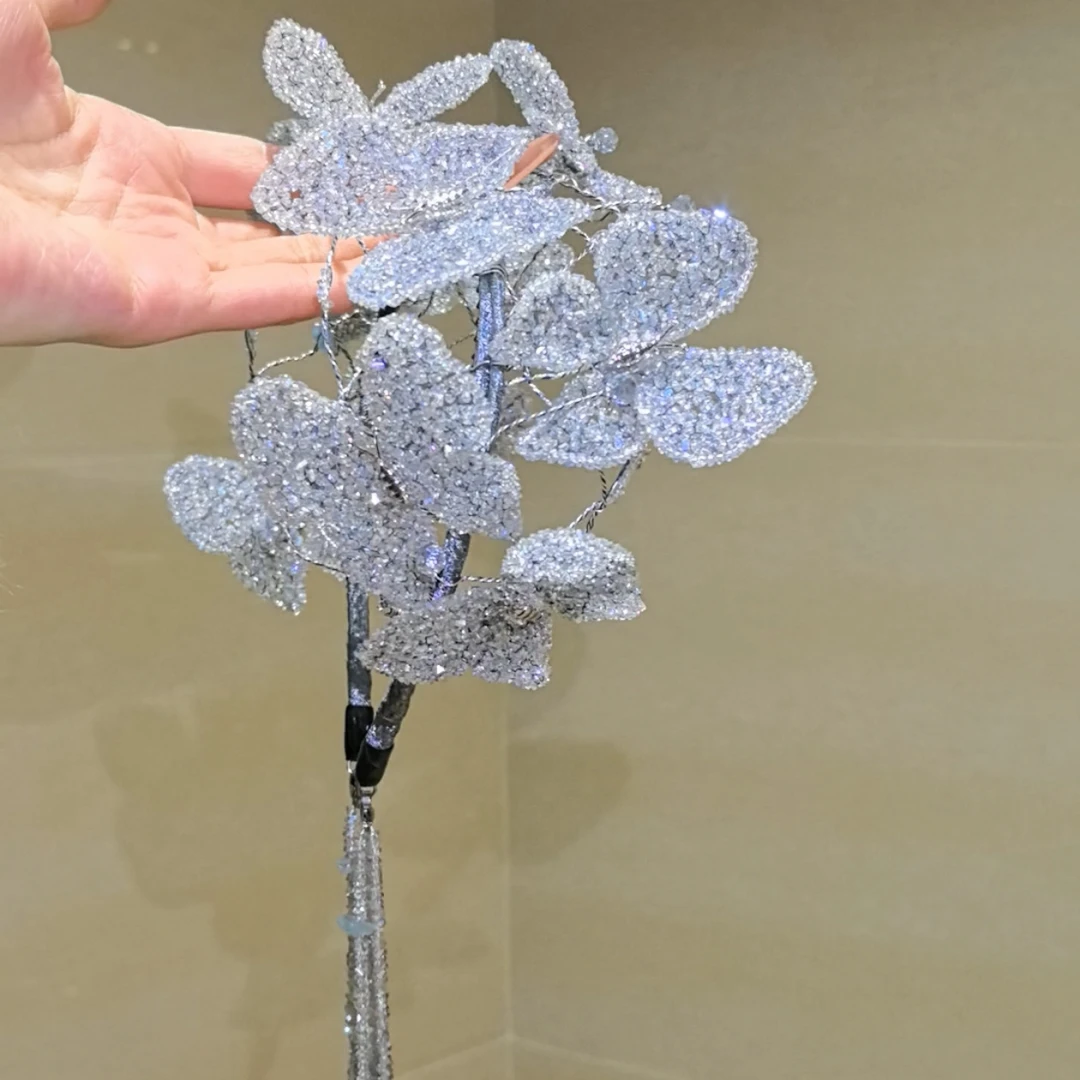 微丝密镶蓝色经典晶石高定发箍