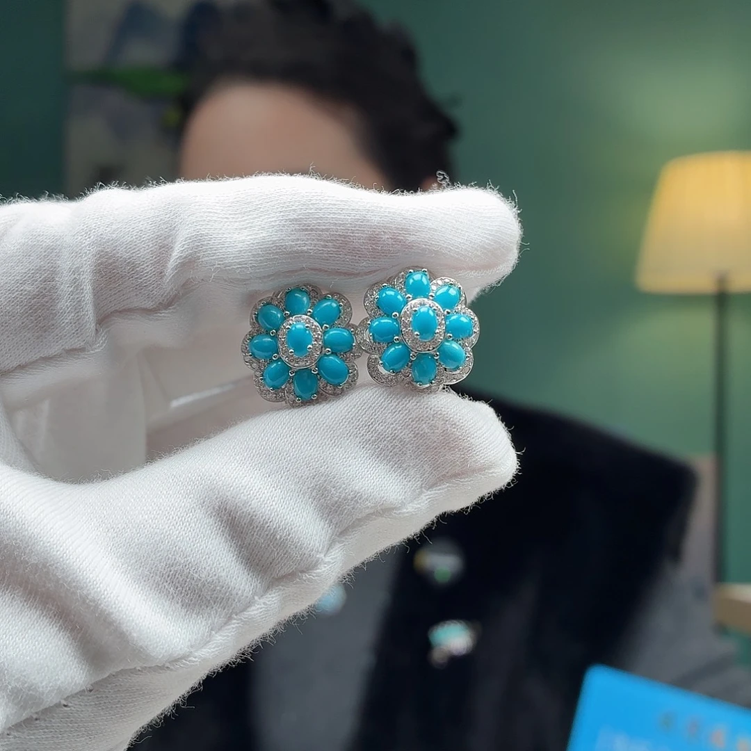 绿松石银S925镶嵌颈饰