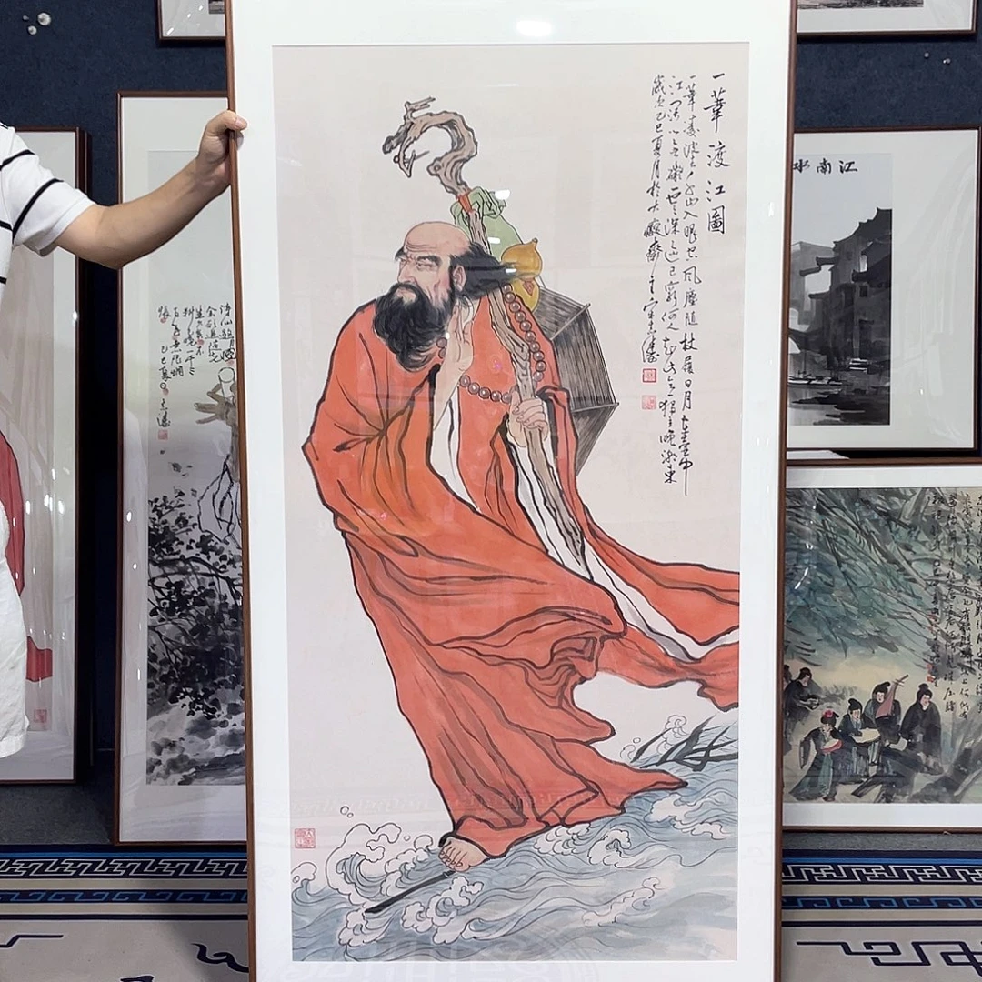 国画手绘画作品带框80/160
