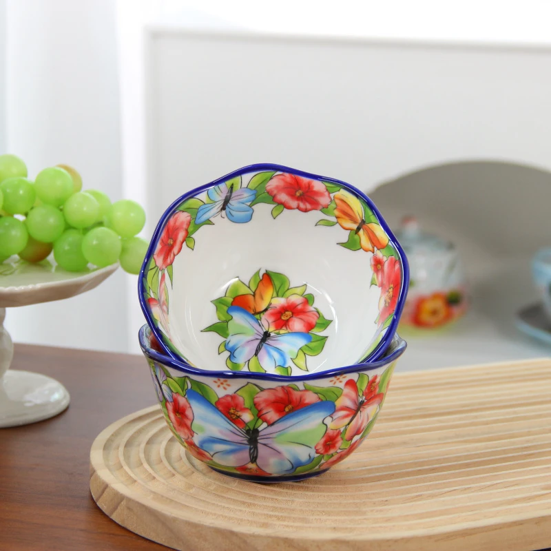 花间蝶语系列-5英寸花边米饭碗2+2勺