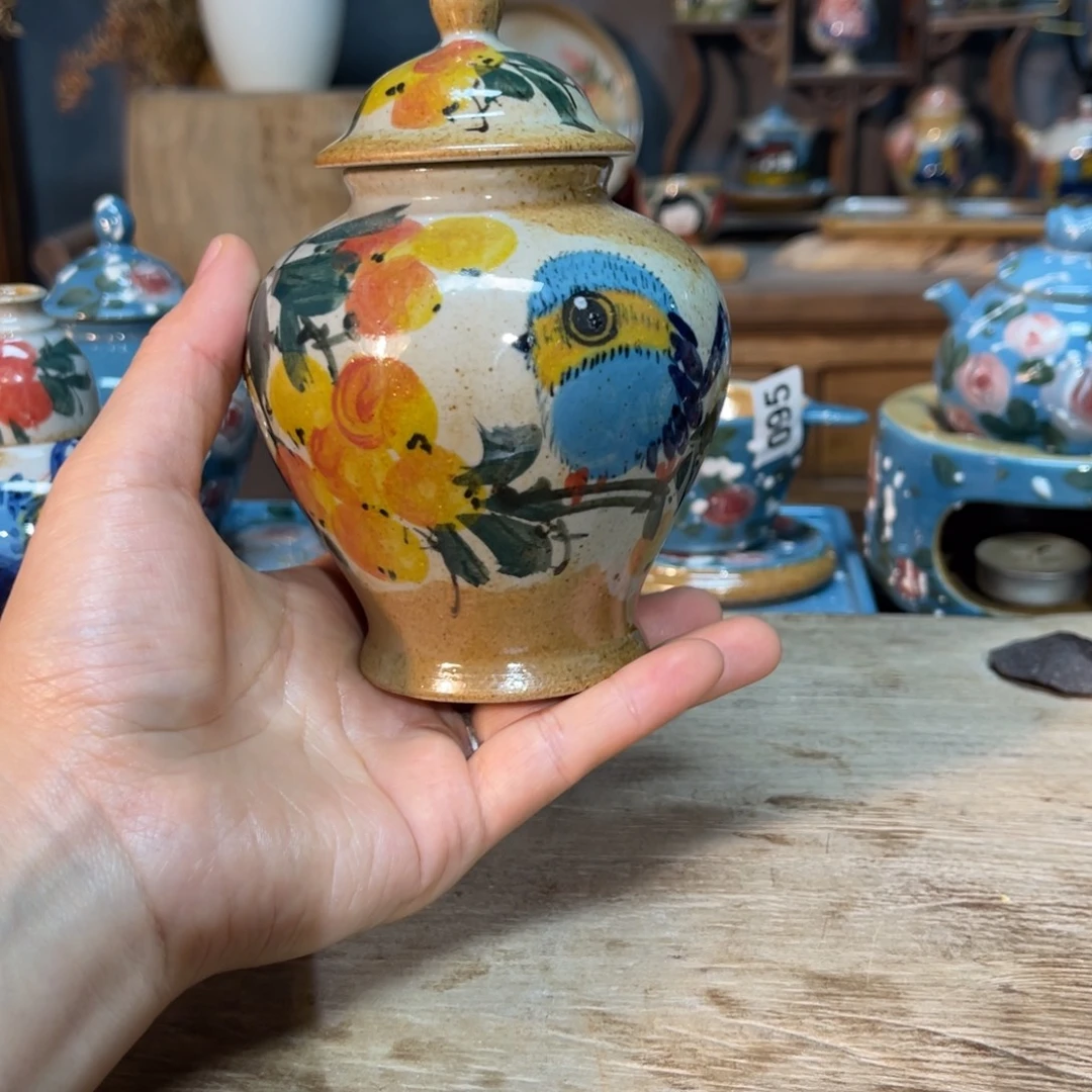 壶素浅陶瓷手工手绘