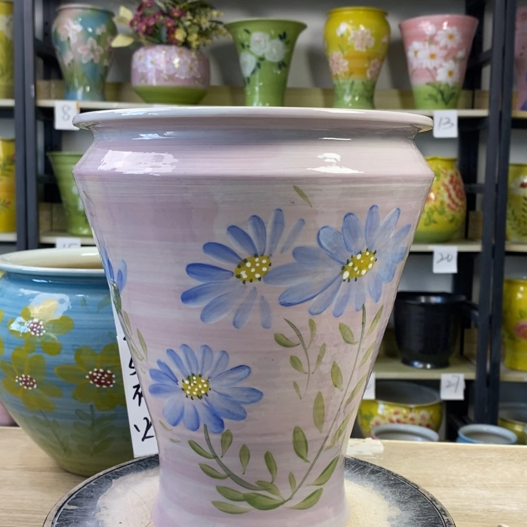 景德镇手工手绘陶瓷花盆