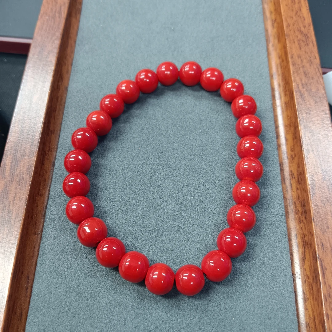 M147号-8mm红色圆珠手串