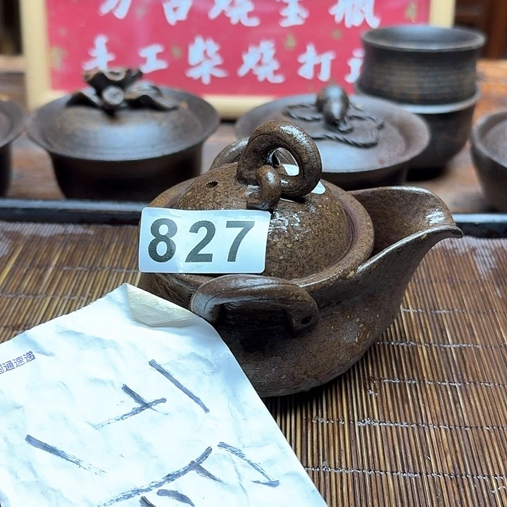 纯手工制作粗陶茶具