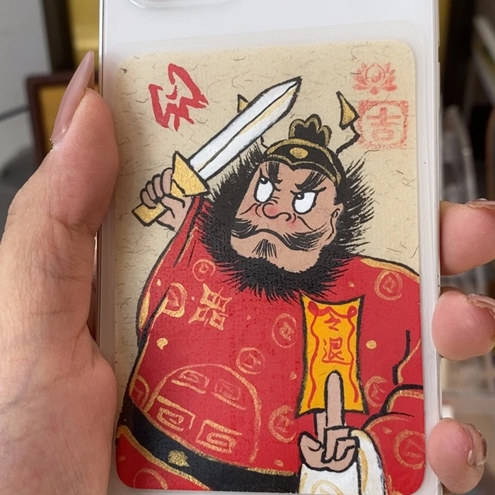 孤品朱砂奎爷动作款背贴