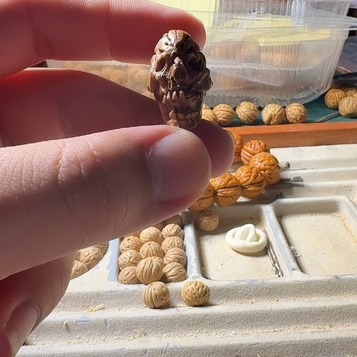 桃核吊坠骷髅桃核