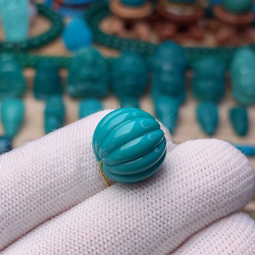 绿松石珠宝奇石未镶嵌14.5mm