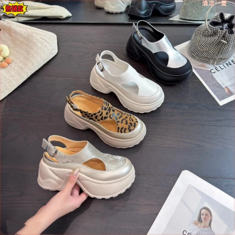 厚底凉鞋女2025新款夏季外穿女款增高8cm显脚小个子配裙子女鞋