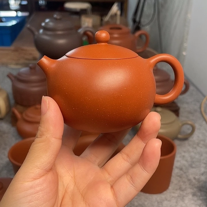 茶壶紫砂30目生料朱泥瑕疵西施