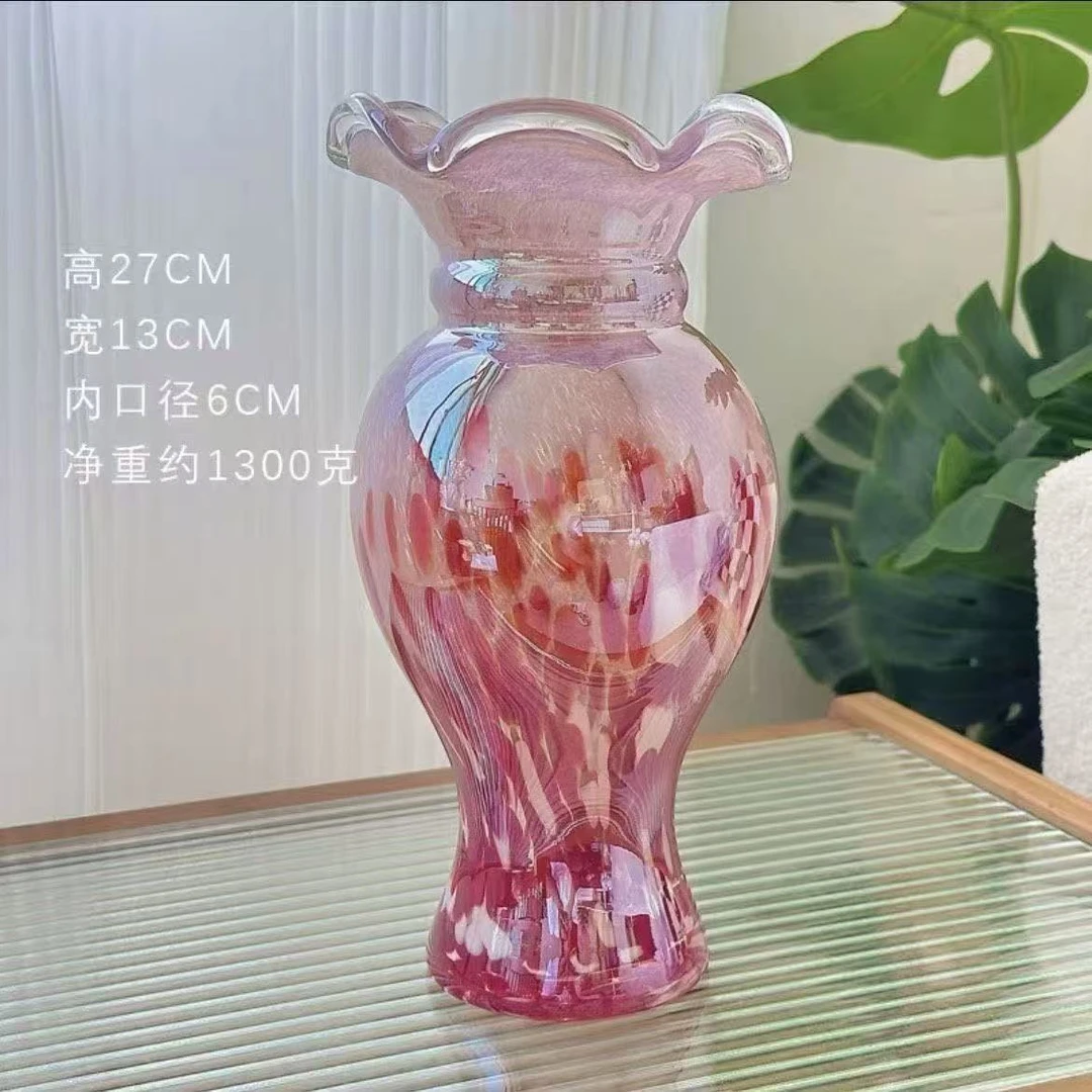 法式轻奢简约琉璃花瓶餐桌水培插花客厅装饰花器
