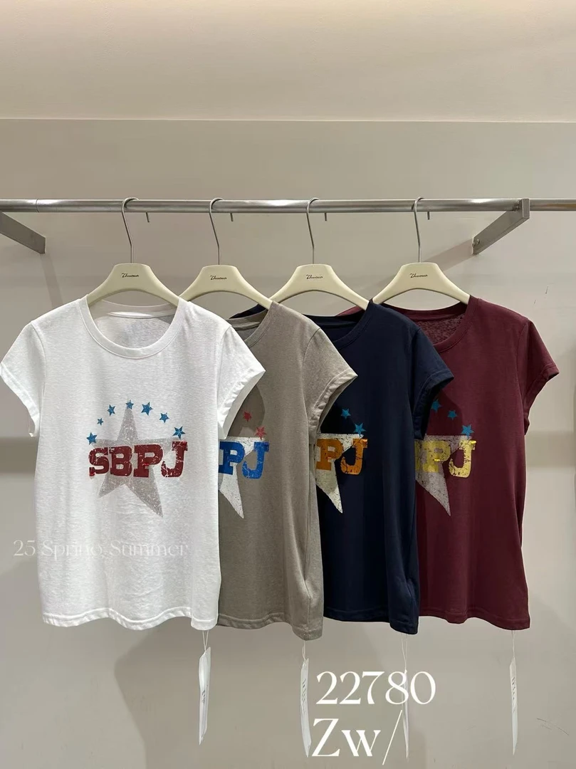 鑫燃KIKI 星星印花正肩短袖t恤 22780 DH (F)