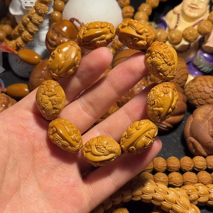 橄榄核手串/手链浮雕财迷