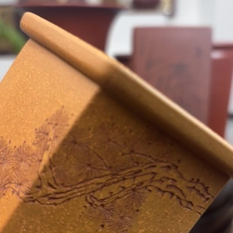 紫砂花盆笑**非全手工制