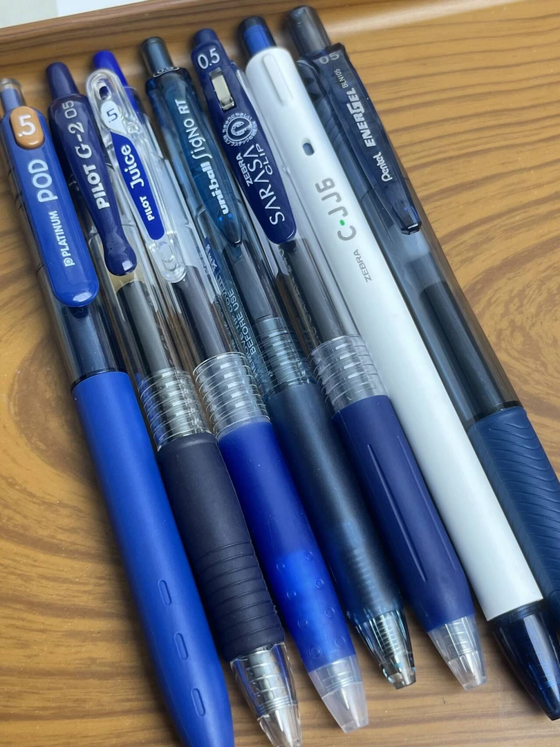 【医护专用蓝黑笔】7支蓝黑笔多品牌医护用墨蓝色深蓝笔0.5mm