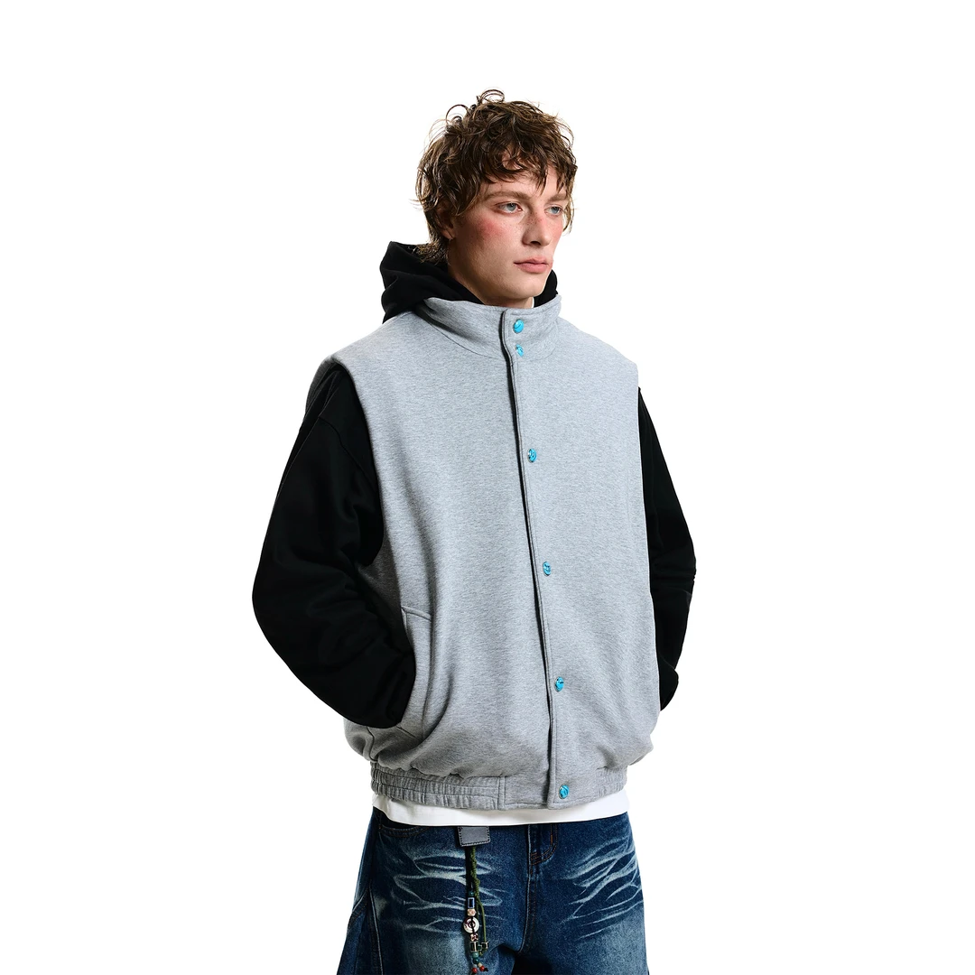 BLACKLISTS美式cleanfit排扣外穿羽绒马甲男女90白鸭绒无袖外套