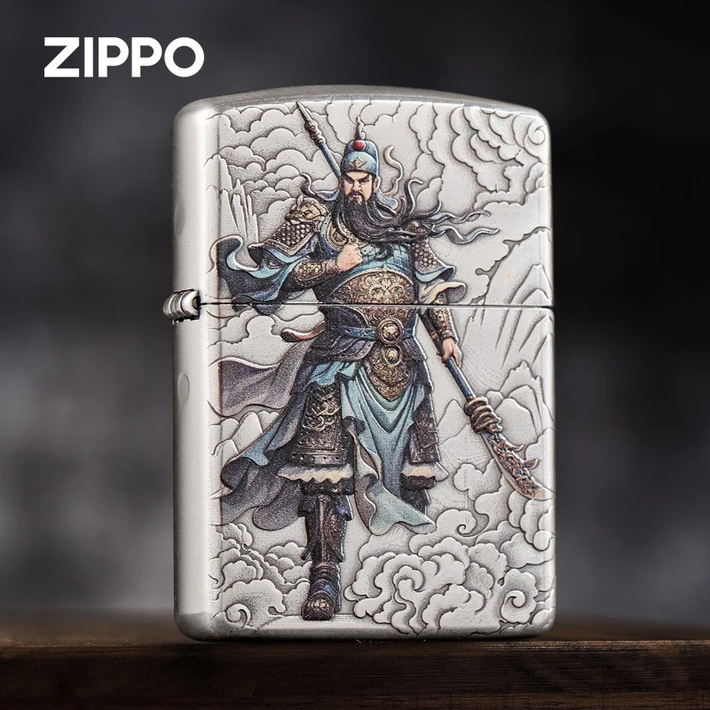 ZIPPO/之宝打火机武圣关公珐琅包银正品盔甲复古防风男士礼物DYJ1