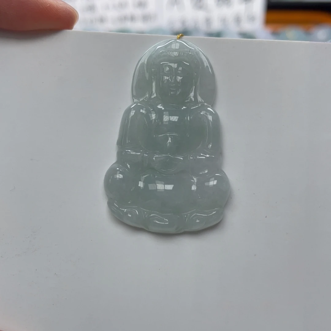 翡翠未镶嵌颈饰观音