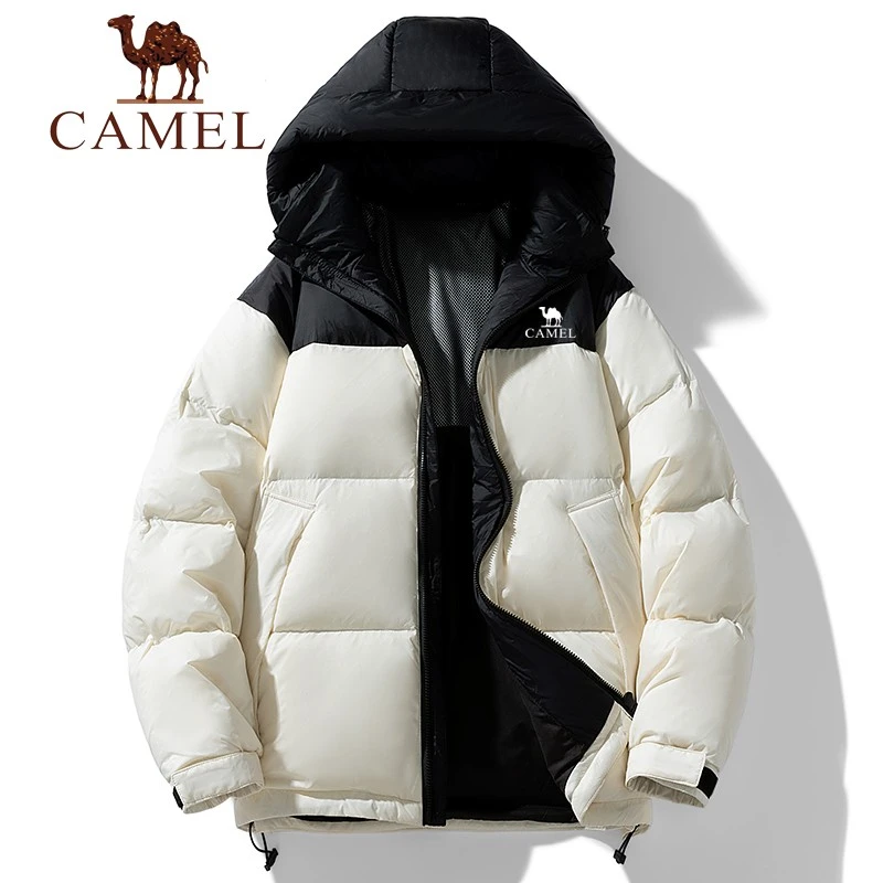 骆驼街羽绒服男士2025冬季新款连帽加厚保暖白鸭绒青少年棉衣外套